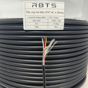 Cáp tín hiệu điều khiển có 1 lớp lưới chống nhiễu 2547 4C28AWG - RBTS