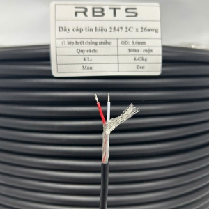 Cáp tín hiệu điều khiển có 1 lớp lưới chống nhiễu 2547 2C26AWG - RBTS