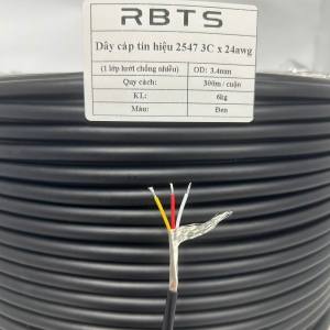 Cáp tín hiệu điều khiển có 1 lớp lưới chống nhiễu 2547 3C24AWG - RBTS