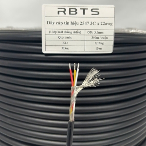 Cáp tín hiệu điều khiển có 1 lớp lưới chống nhiễu 2547 3C22AWG - RBTS