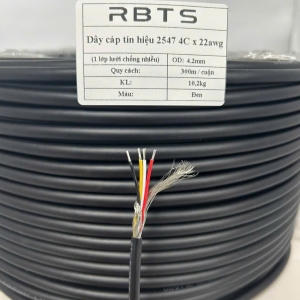 Cáp tín hiệu điều khiển có 1 lớp lưới chống nhiễu 2547 4C22AWG - RBTS