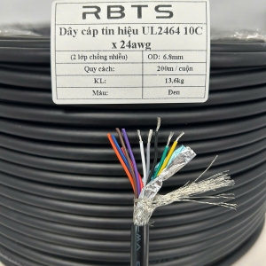 Cáp tín hiệu điều khiển có 2 lớp chống nhiễu UL2464 10C24AWG – RBTS