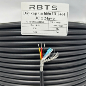 Cáp tín hiệu điều khiển có 2 lớp chống nhiễu UL2464 3C24AWG – RBTS