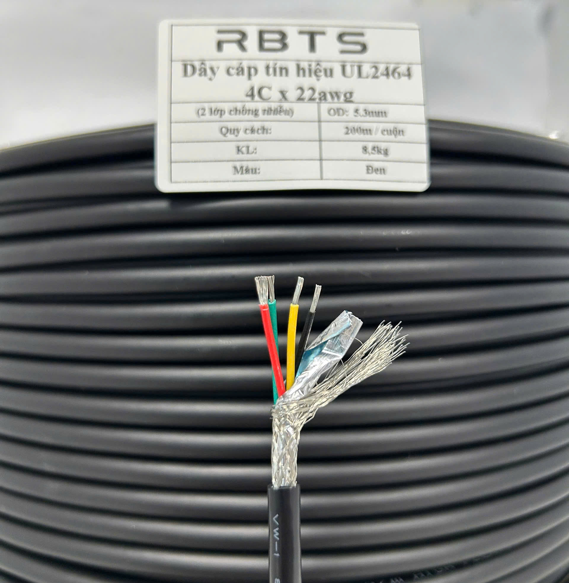 Cáp tín hiệu điều khiển có 2 lớp chống nhiễu UL2464 4C22AWG – RBTS