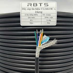 Cáp tín hiệu điều khiển có 2 lớp chống nhiễu UL2464 8C24AWG – RBTS