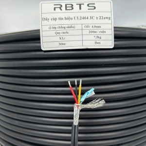 cáp tín hiệu điều khiển có 2 lớp chống nhiễu UL2464 3C22AWG – RBTS